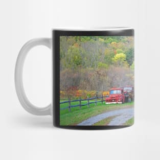 Bethel Vermont VT Old Rusted Trucks New England Foliage Aurumn Trees Mug